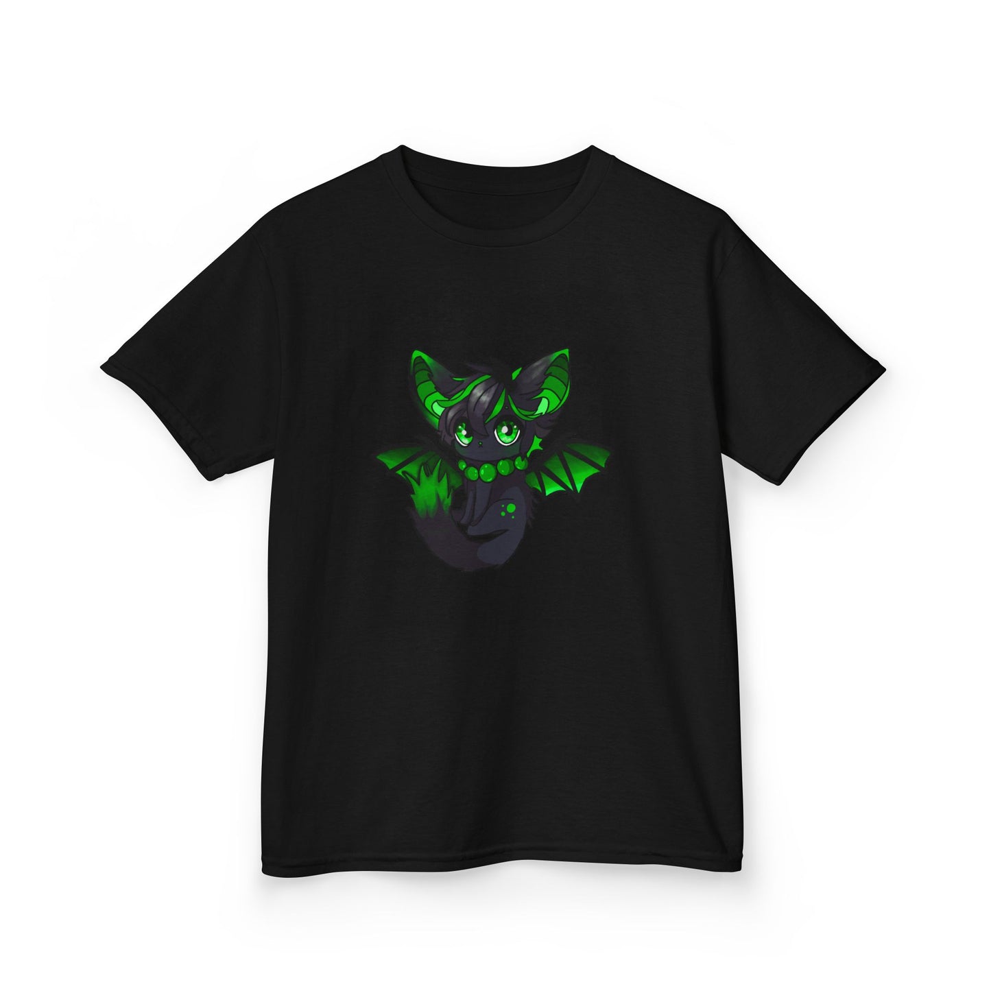 Green bat-cat Kids Cotton Tee