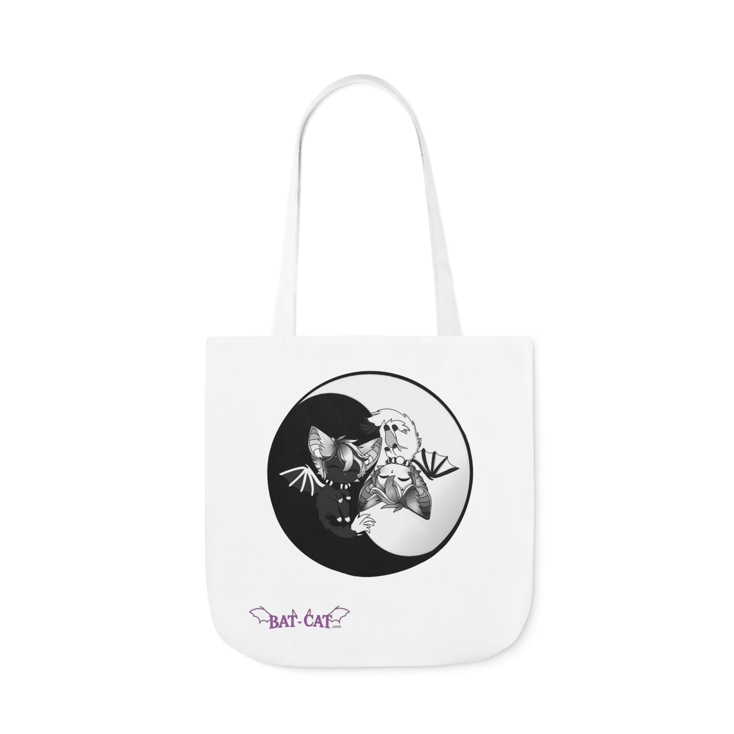Yin Yang bat-cat Canvas Tote Bag