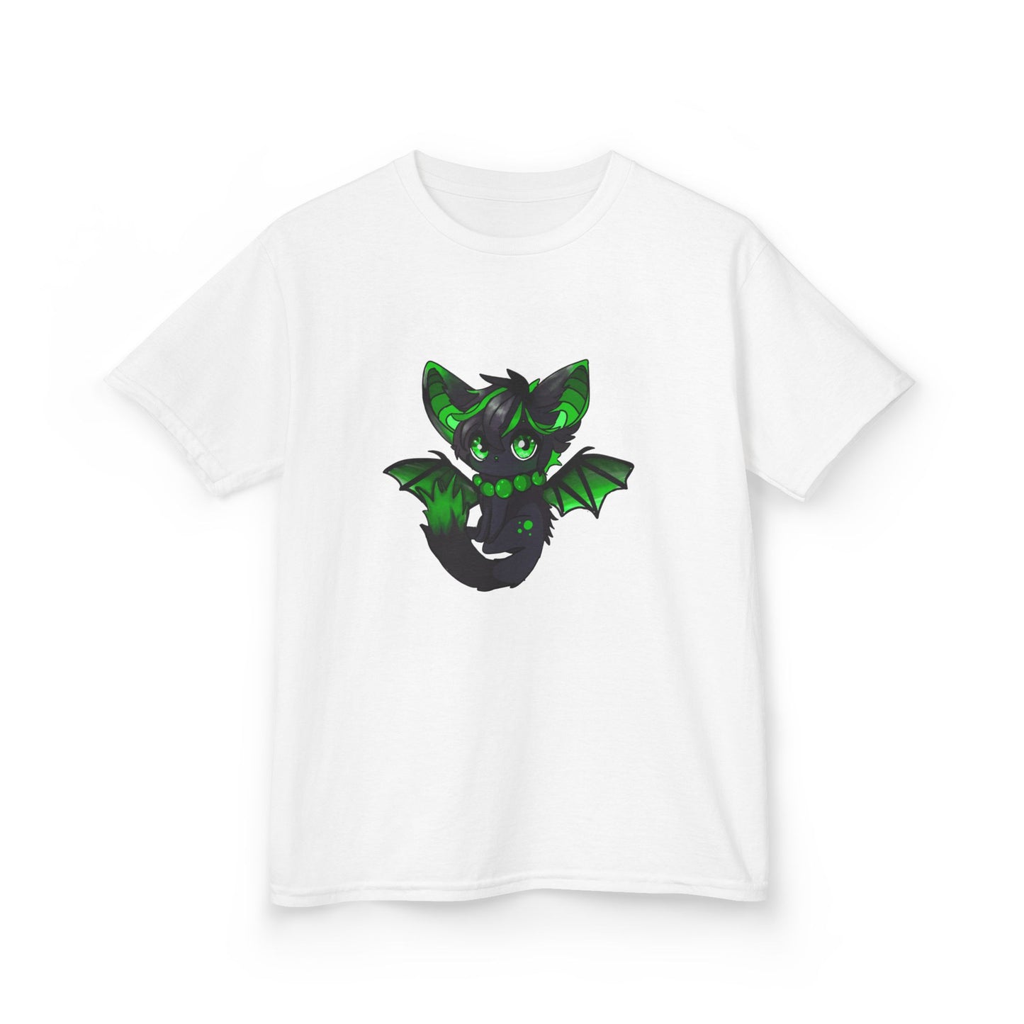 Green bat-cat Kids Cotton Tee