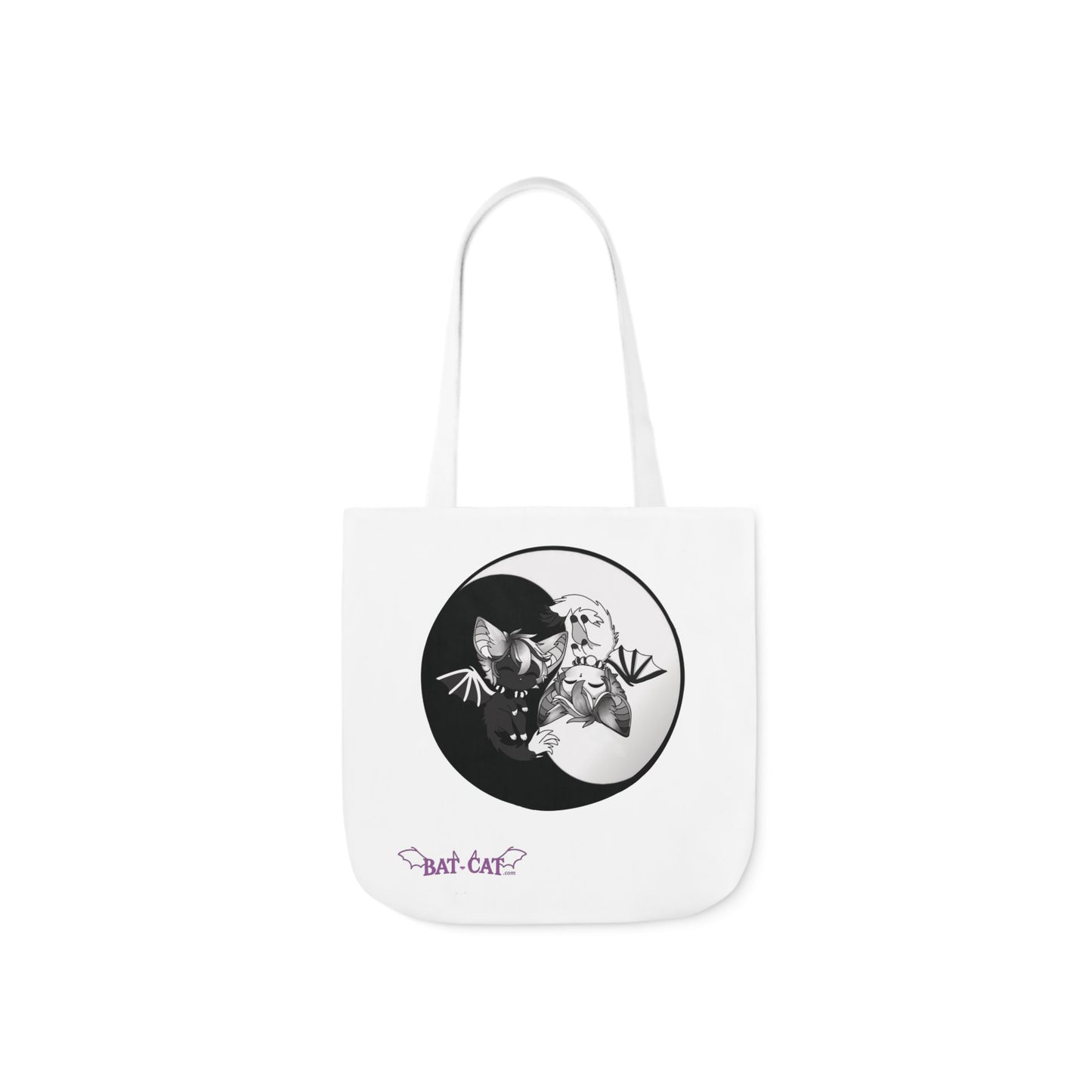 Yin Yang bat-cat Canvas Tote Bag