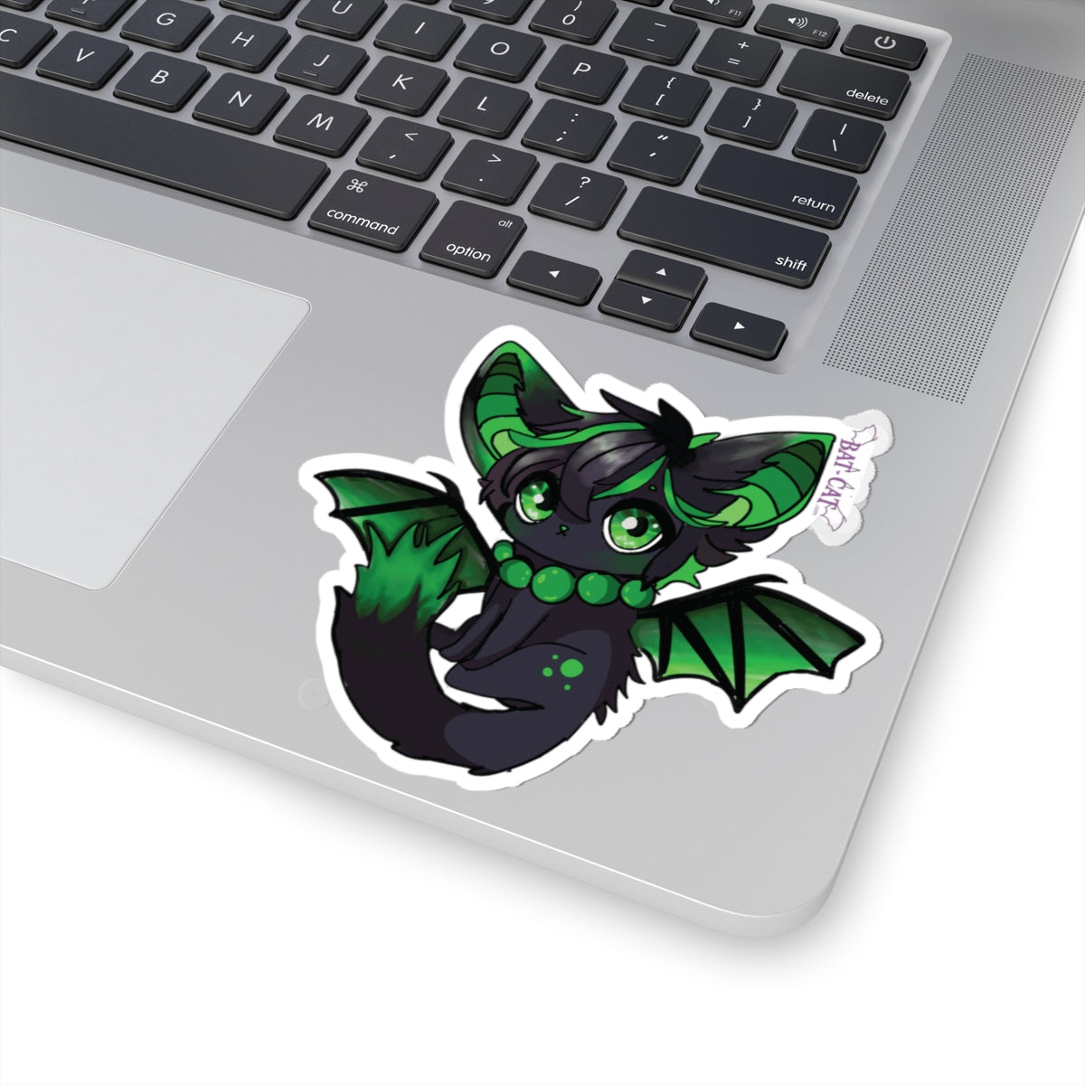 Green bat-cat Sticker