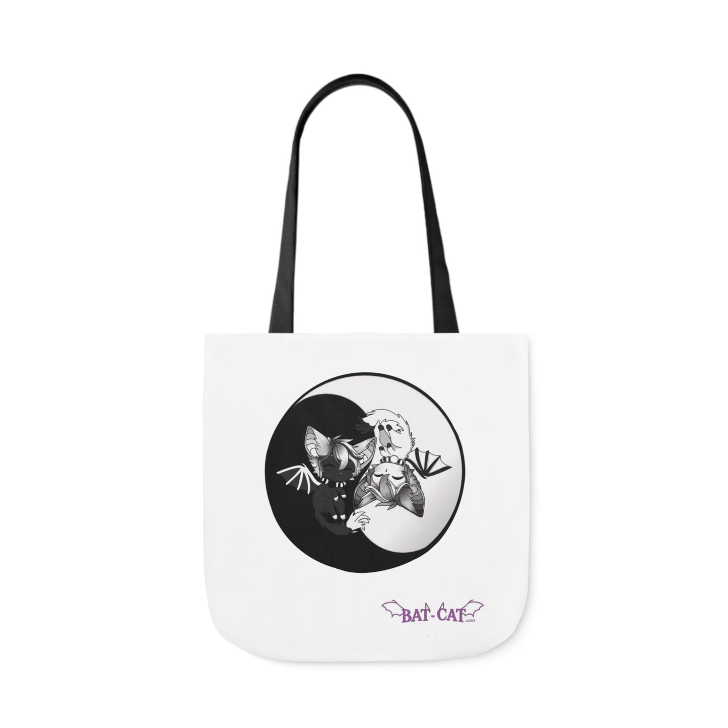 Yin Yang bat-cat Canvas Tote Bag