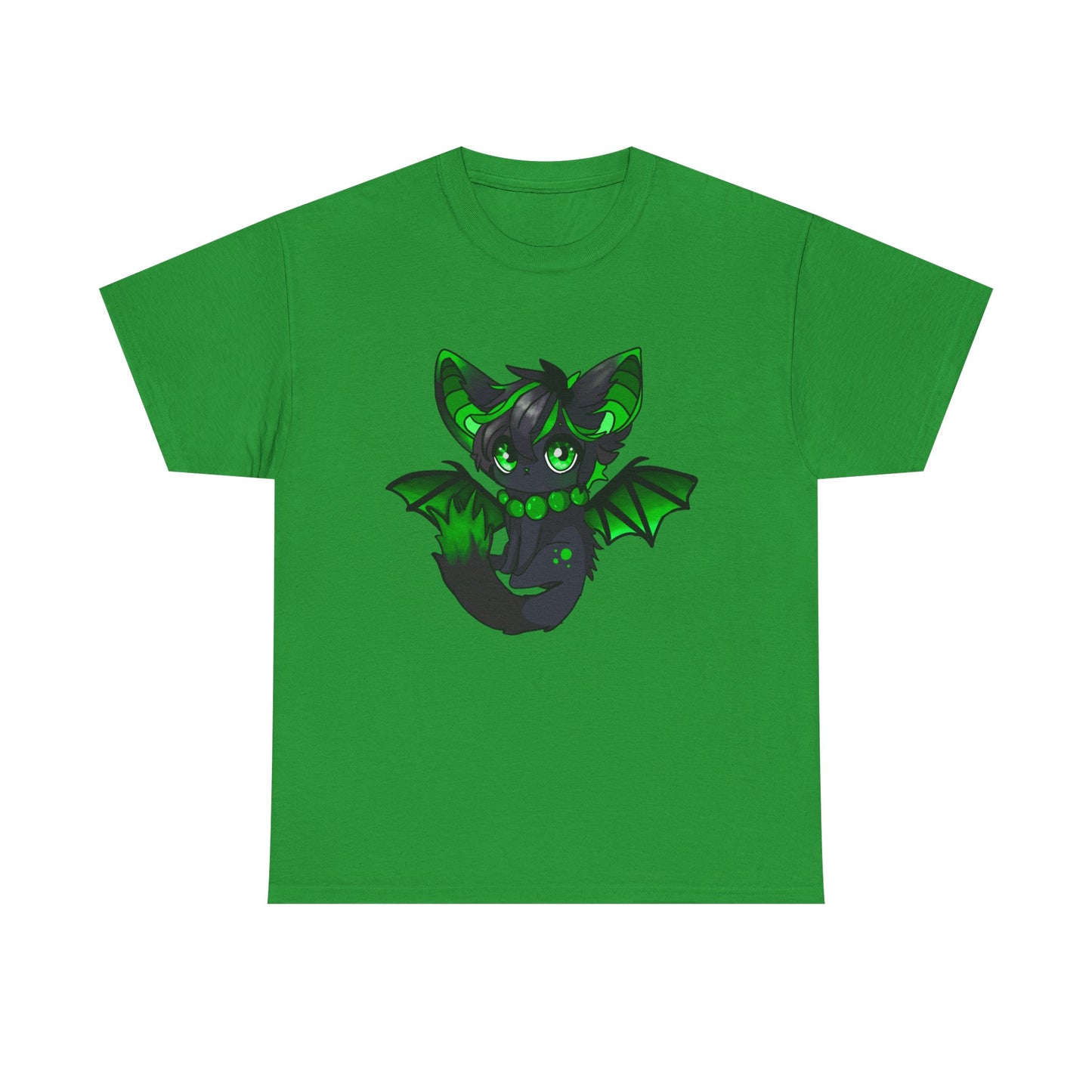 Green bat-cat Unisex Cotton Tee