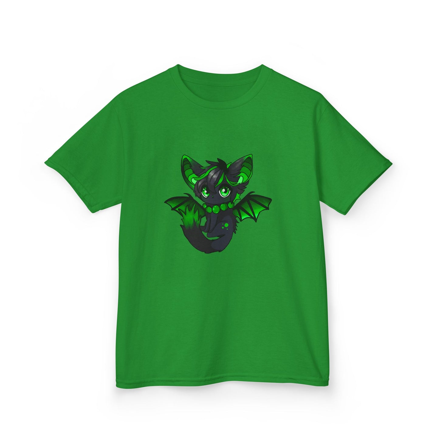 Green bat-cat Kids Cotton Tee