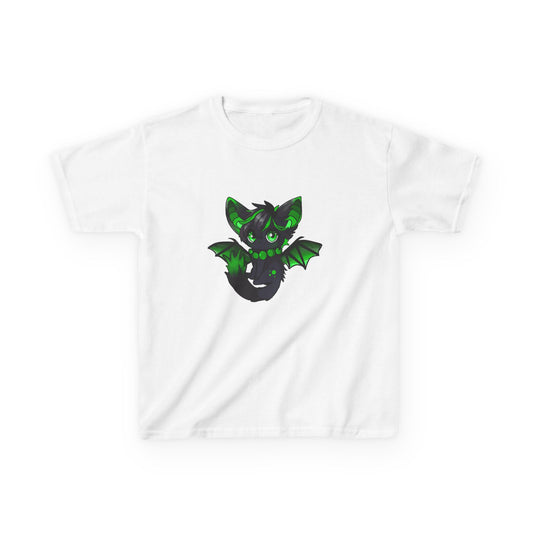 Green bat-cat Kids Cotton Tee
