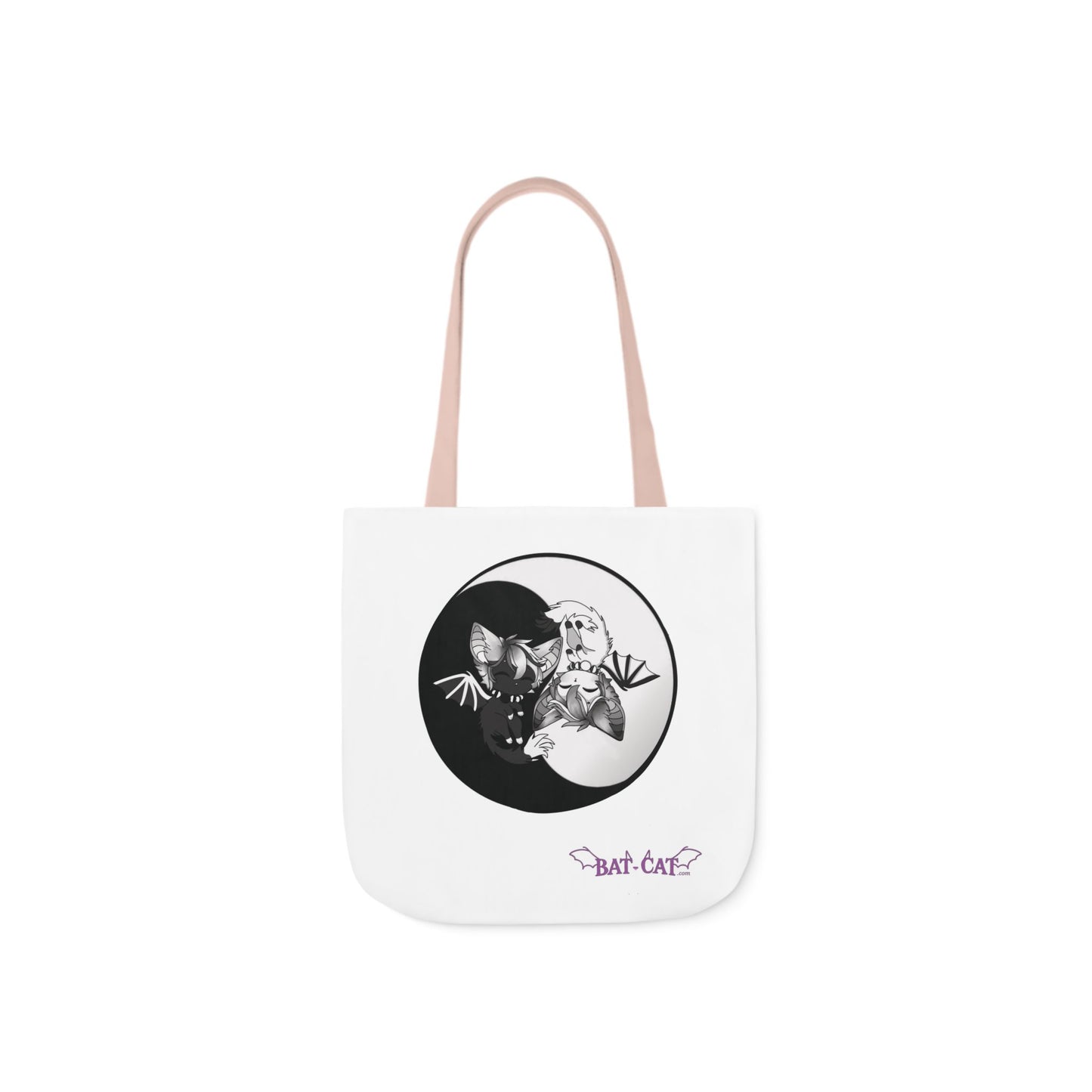 Yin Yang bat-cat Canvas Tote Bag