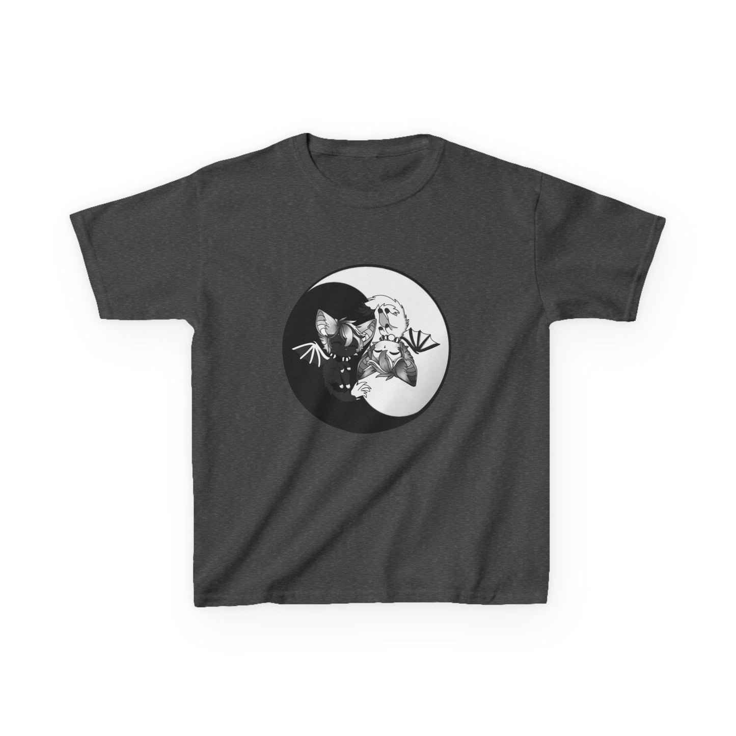 Kids Yin Yang bat-cat Cotton Tee