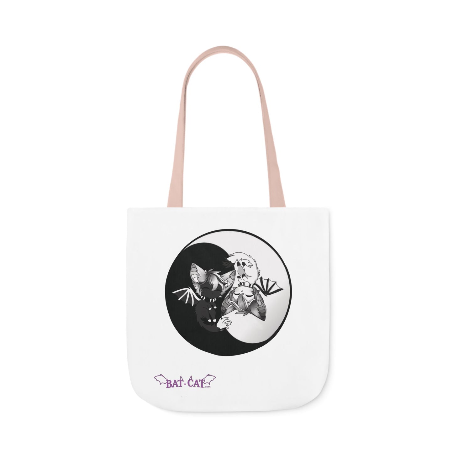 Yin Yang bat-cat Canvas Tote Bag