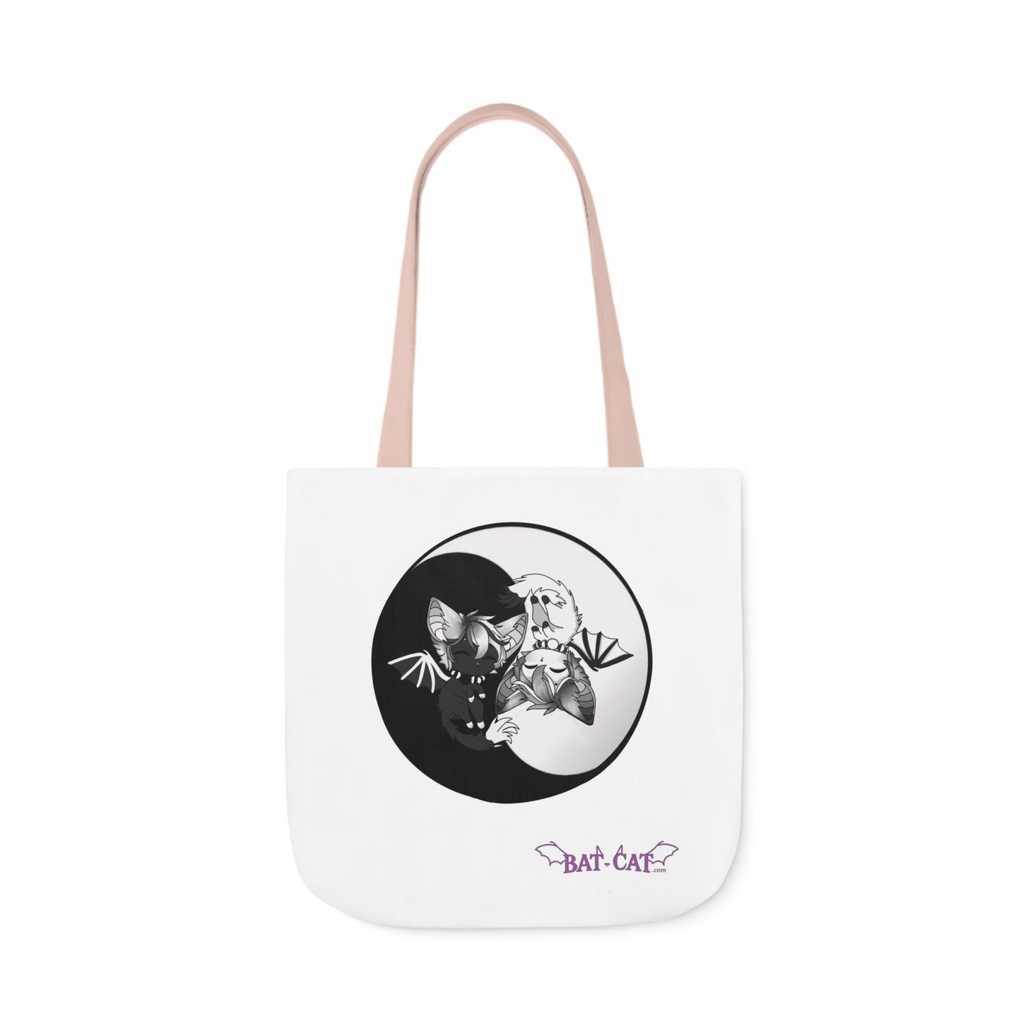 Yin Yang bat-cat Canvas Tote Bag