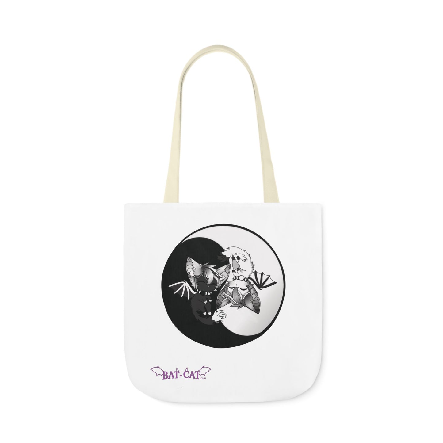 Yin Yang bat-cat Canvas Tote Bag