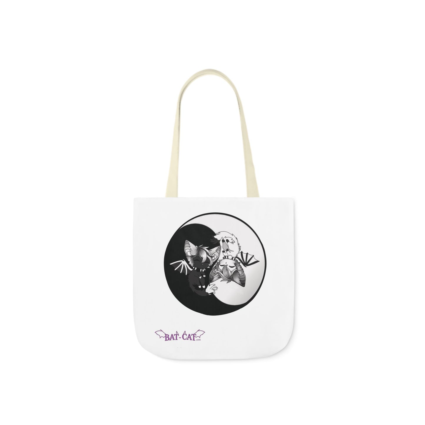 Yin Yang bat-cat Canvas Tote Bag