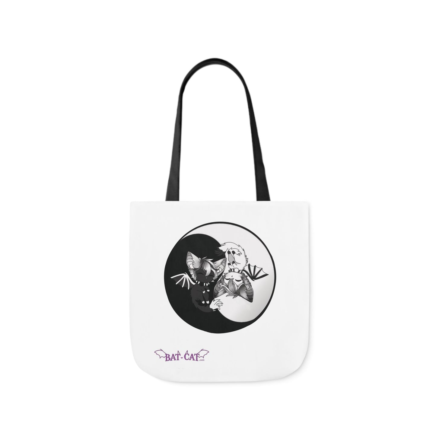 Yin Yang bat-cat Canvas Tote Bag