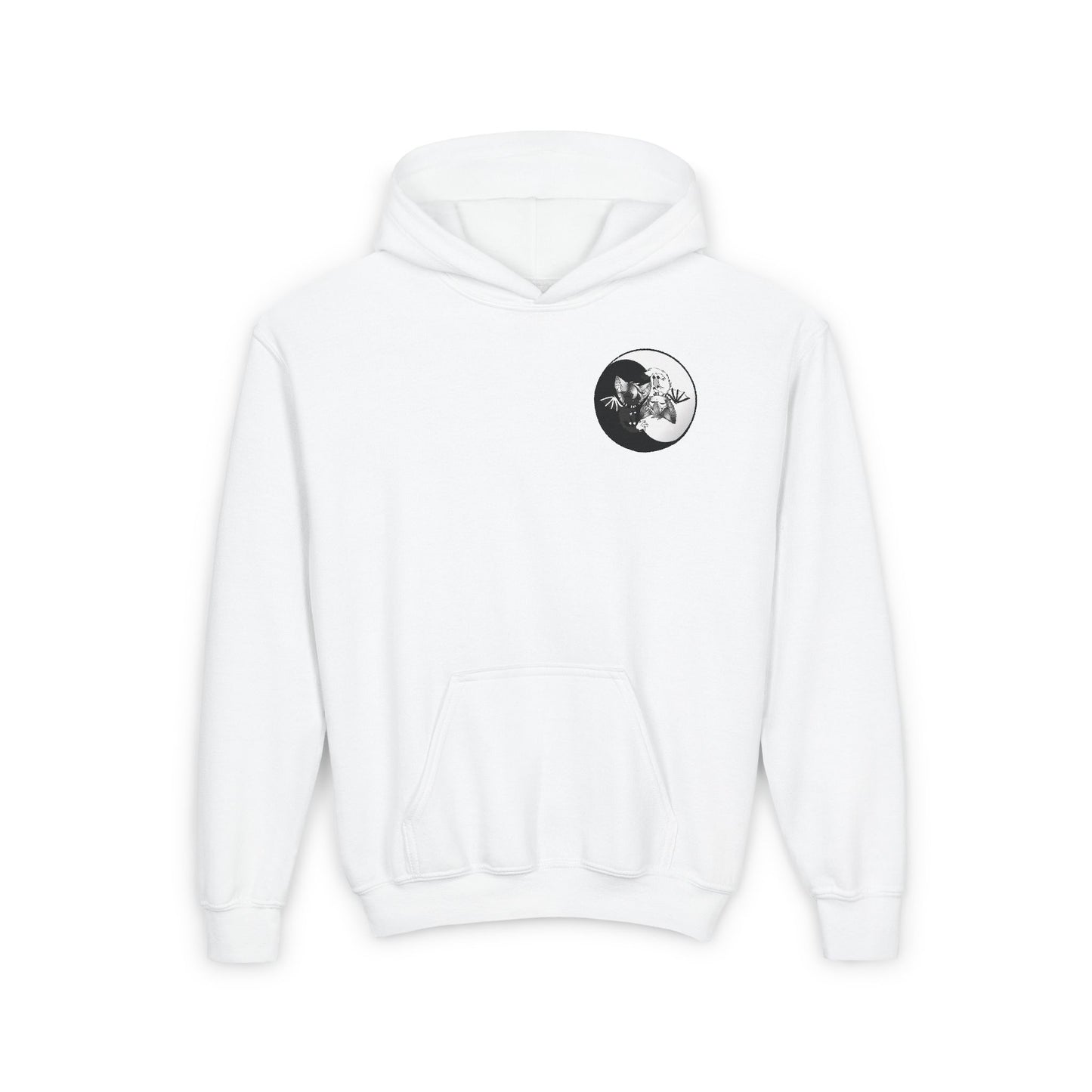 Yin Yang bat-cat Youth Hooded Sweatshirt