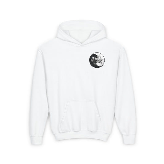 Yin Yang bat-cat Youth Hooded Sweatshirt