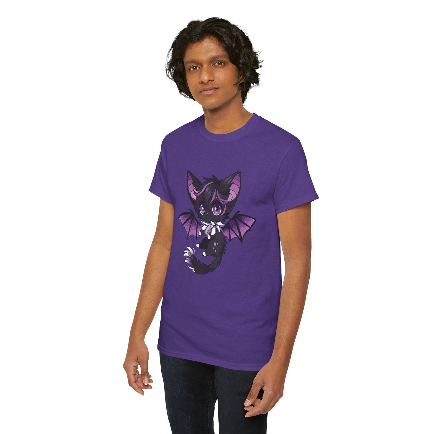 Purple bat-cat Unisex Cotton Tee