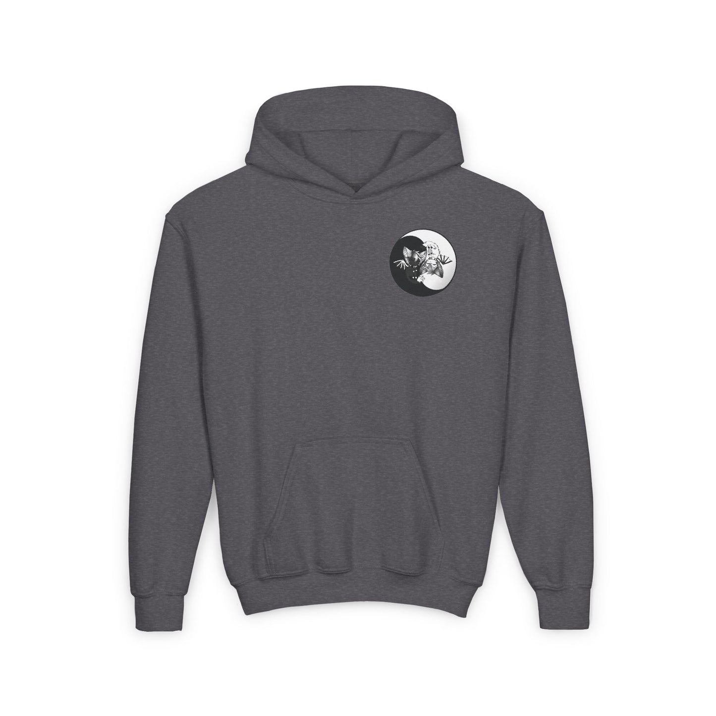 Yin Yang bat-cat Youth Hooded Sweatshirt