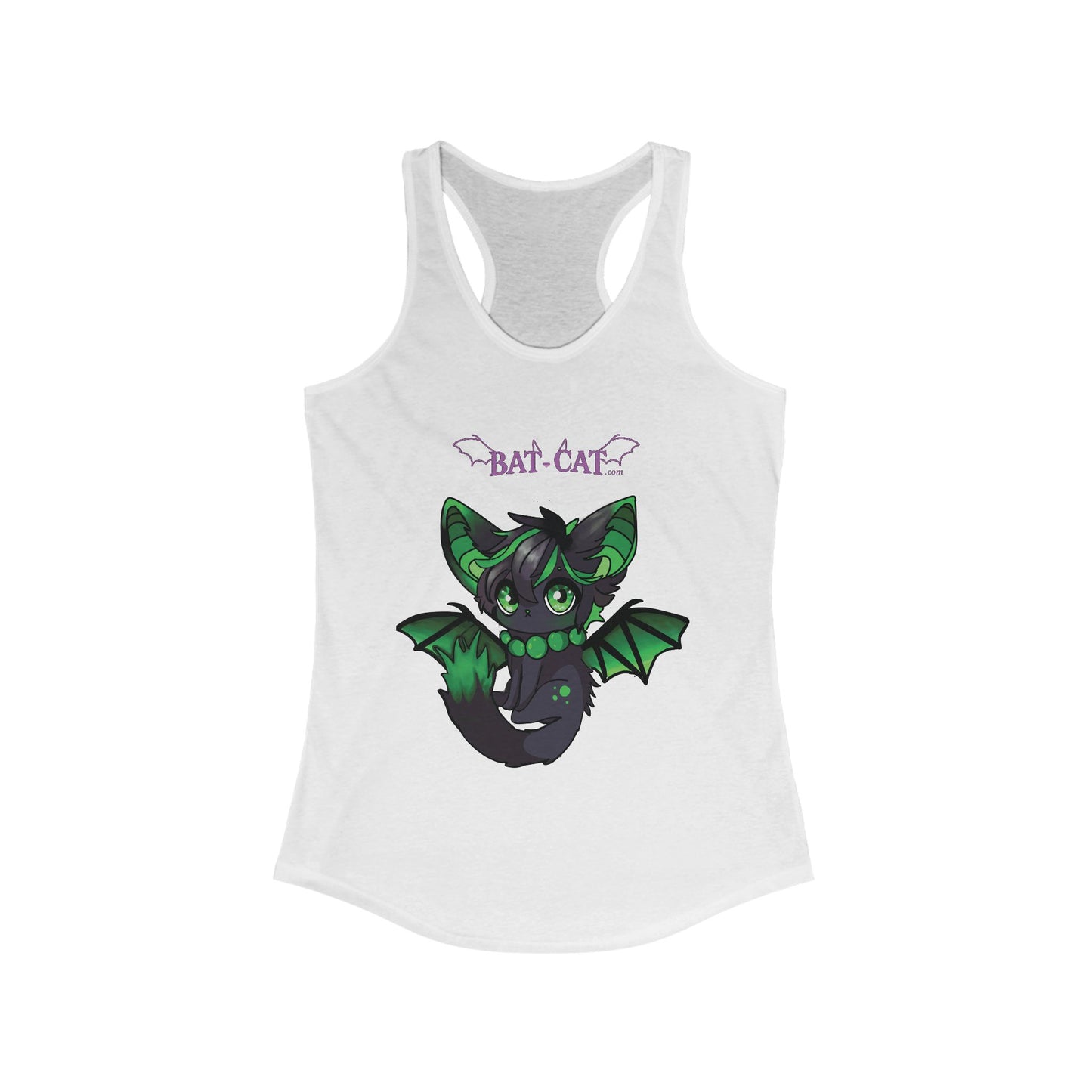 Green bat-cat Women's Racerback Tank top