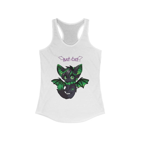 Green bat-cat Women's Racerback Tank top