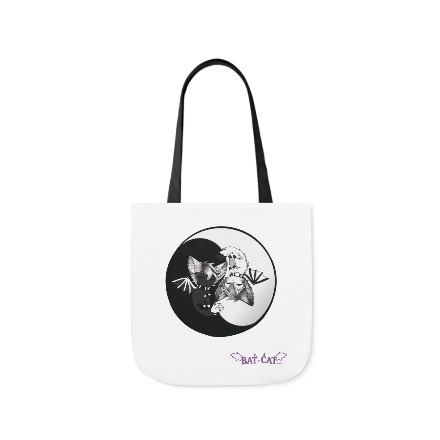 Yin Yang bat-cat Canvas Tote Bag