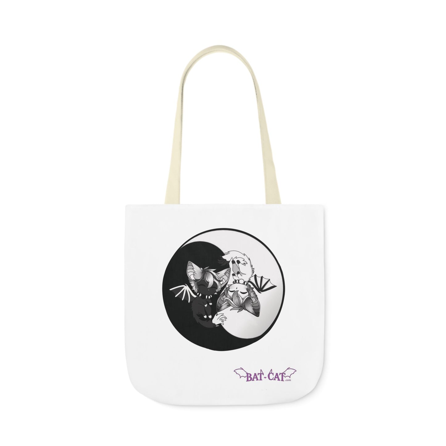Yin Yang bat-cat Canvas Tote Bag