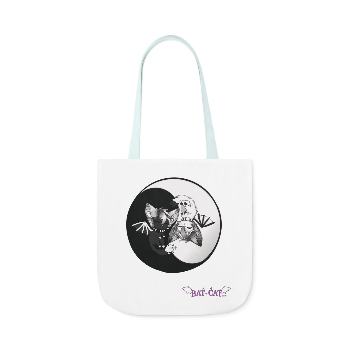 Yin Yang bat-cat Canvas Tote Bag