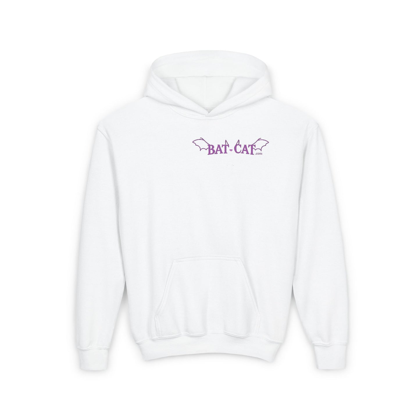 Purple bat-cat Youth Hooded Sweatshirt