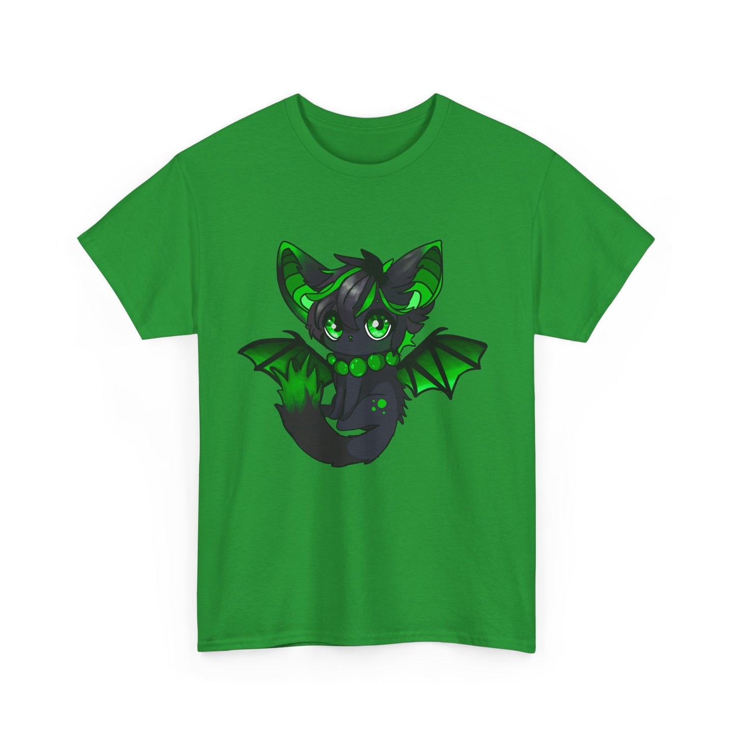 Green bat-cat Unisex Cotton Tee