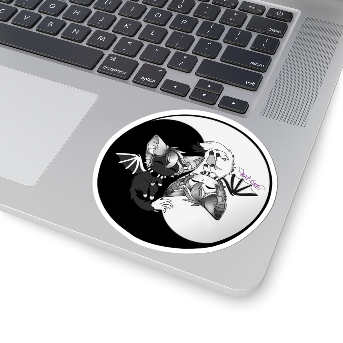 Yin Yang bat-cat Sticker