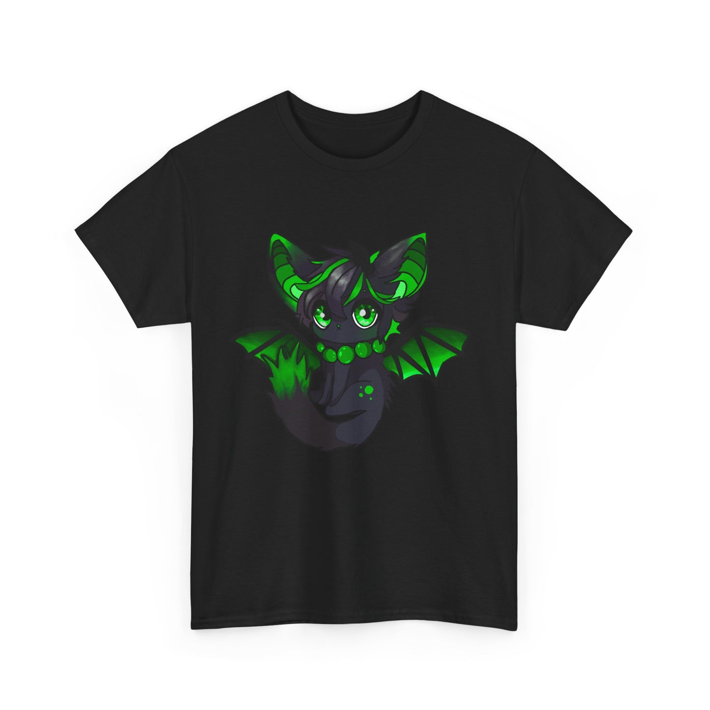 Green bat-cat Unisex Cotton Tee