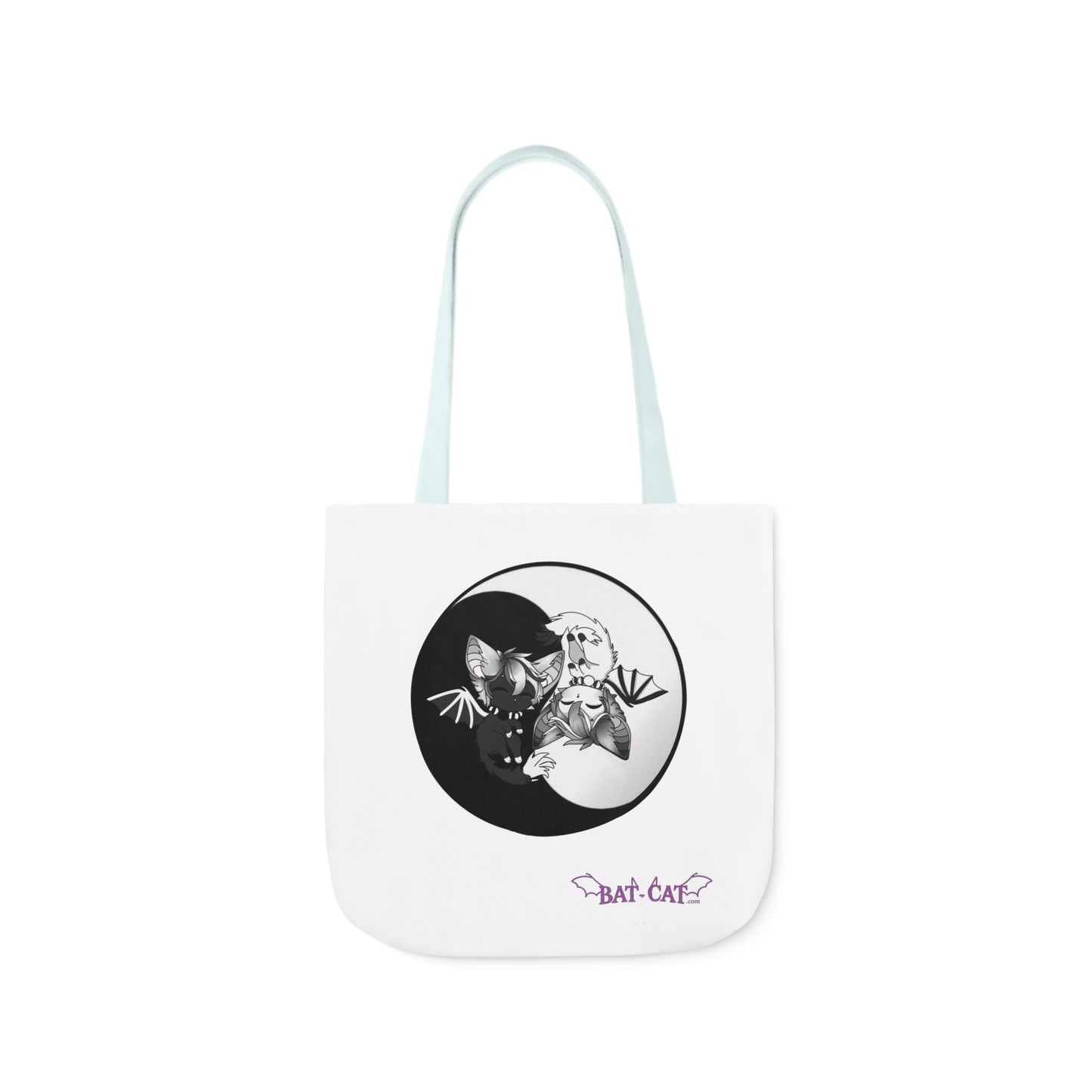 Yin Yang bat-cat Canvas Tote Bag