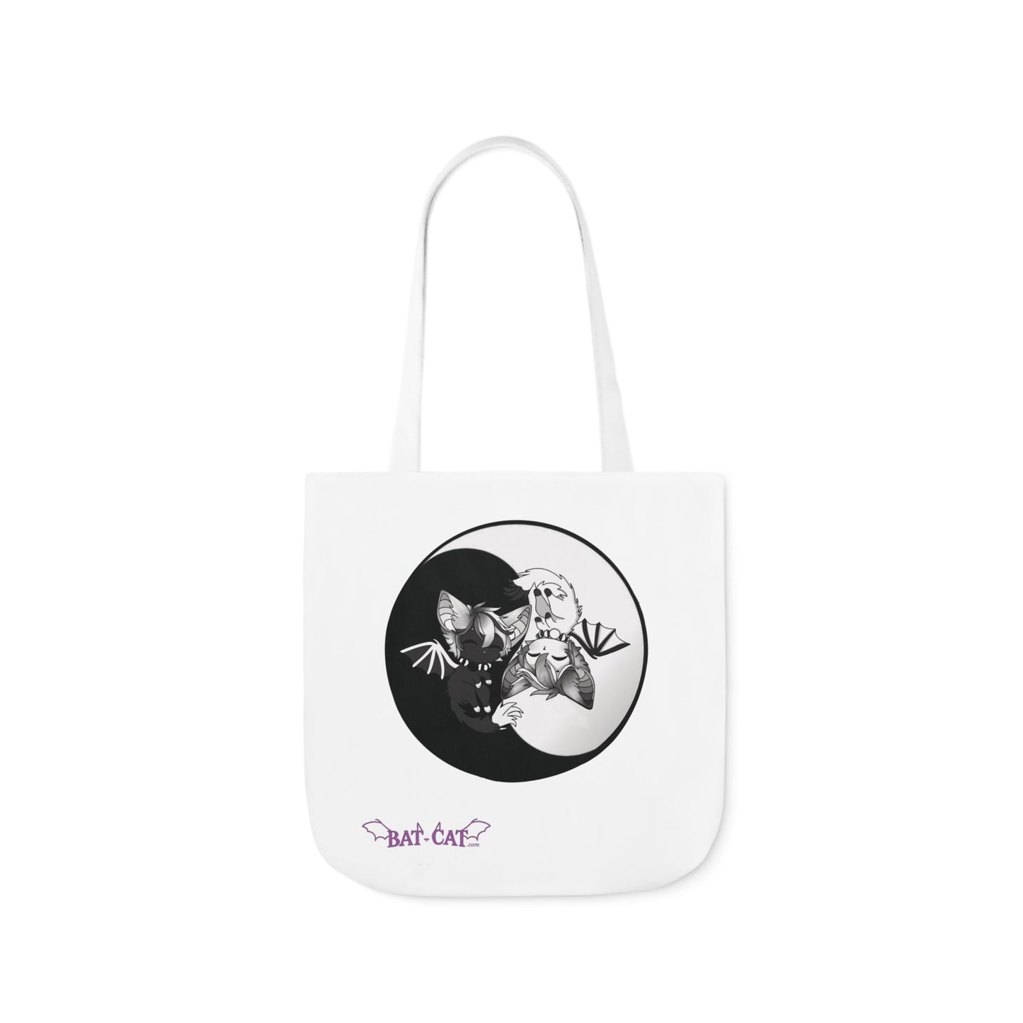 Yin Yang bat-cat Canvas Tote Bag