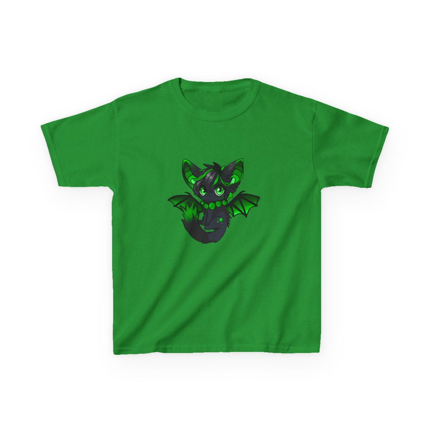 Green bat-cat Kids Cotton Tee