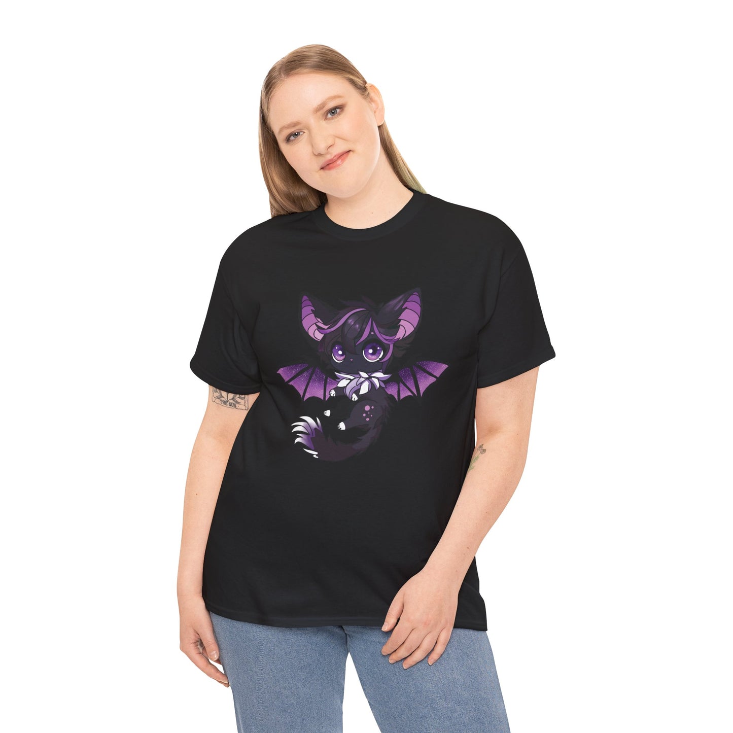 Purple bat-cat Unisex Cotton Tee