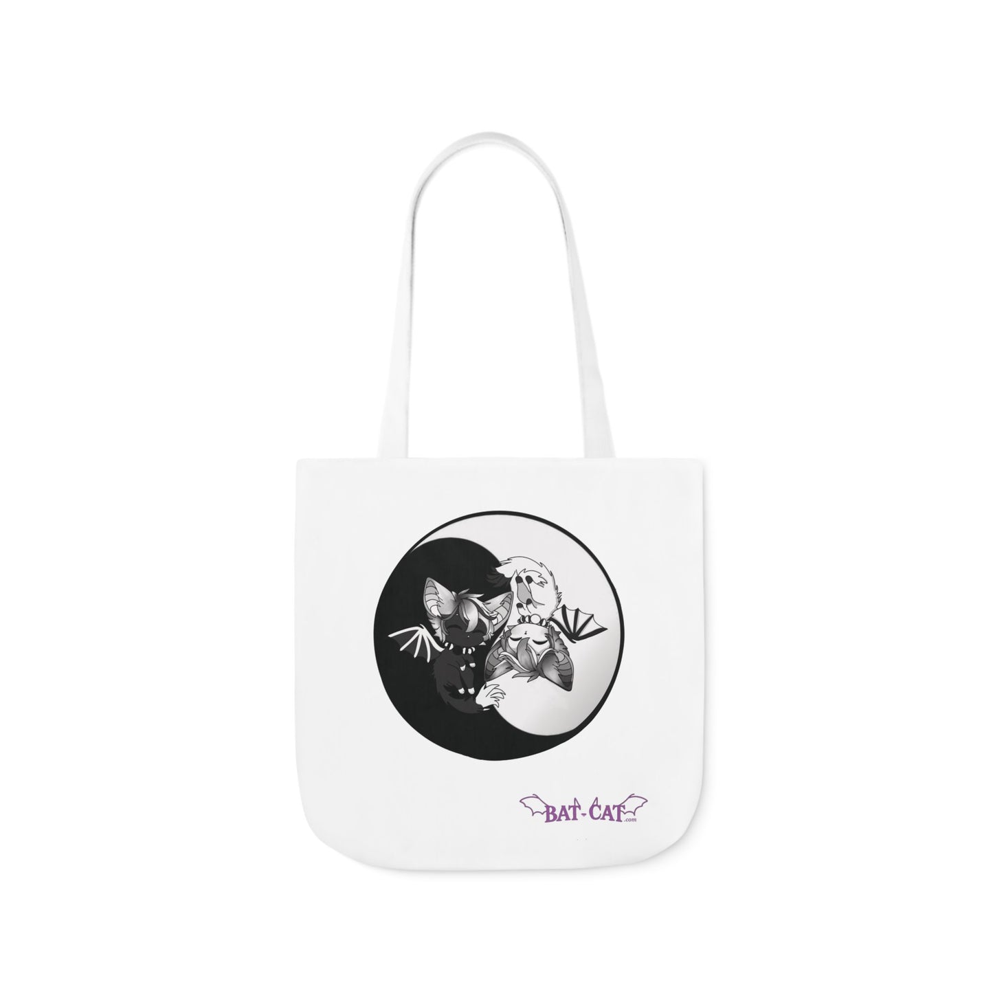 Yin Yang bat-cat Canvas Tote Bag