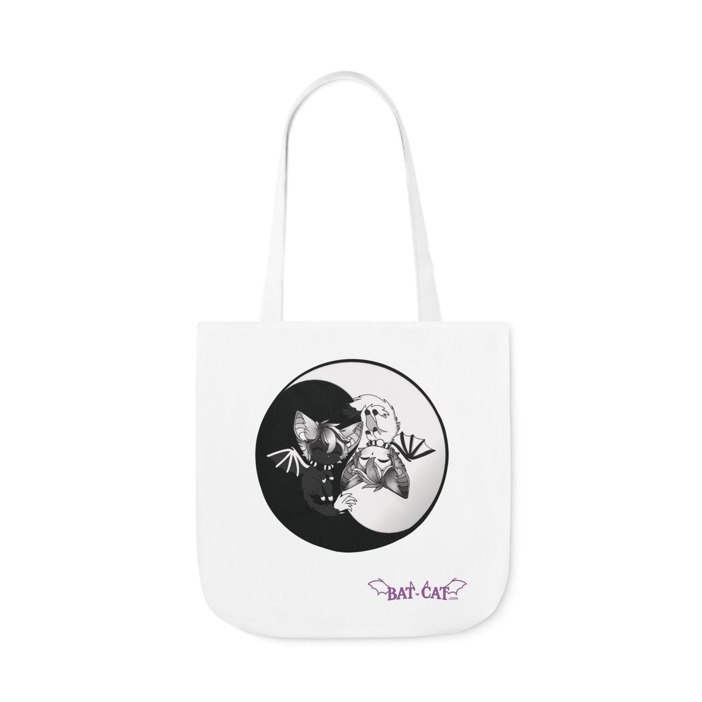 Yin Yang bat-cat Canvas Tote Bag