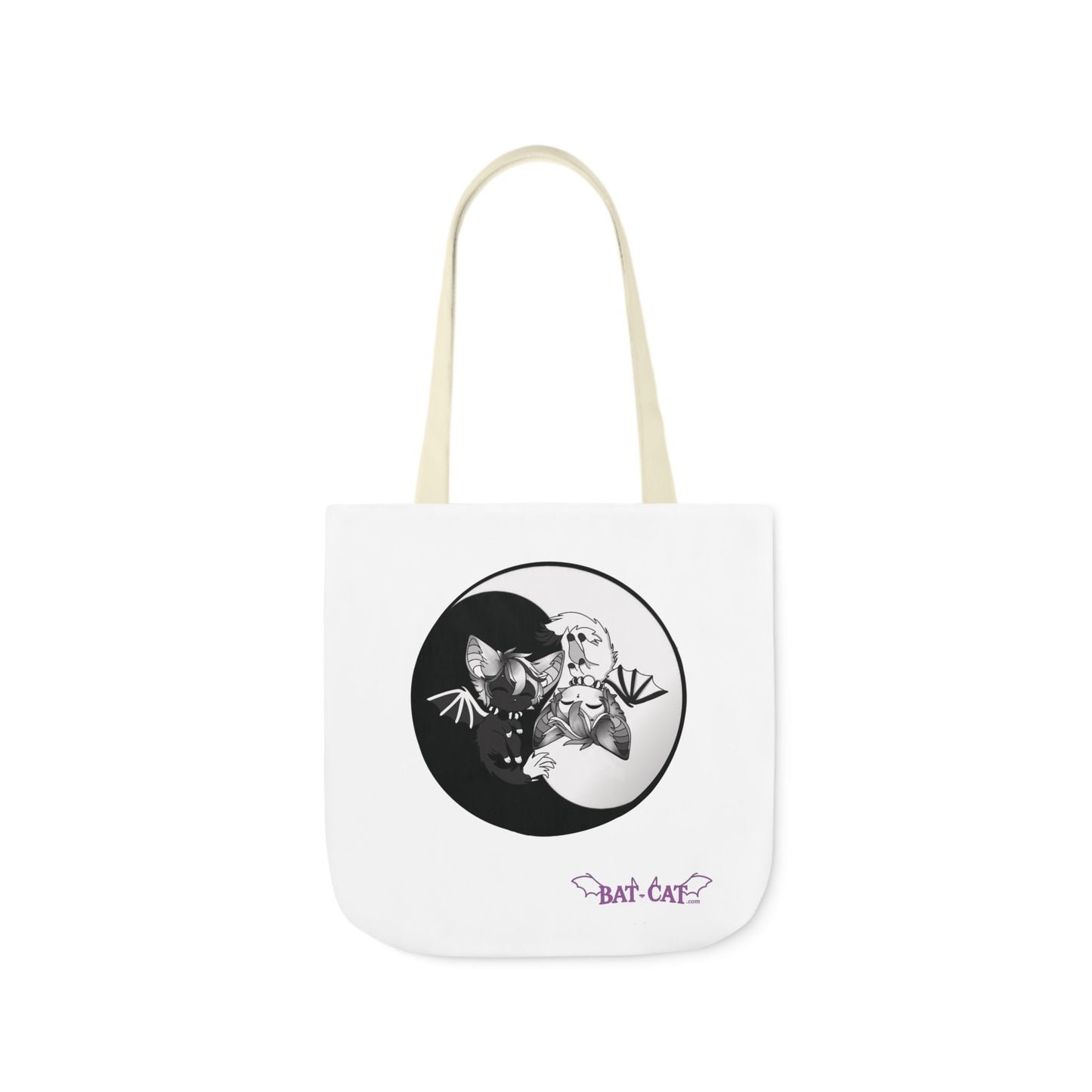 Yin Yang bat-cat Canvas Tote Bag