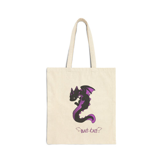 Bat-cat purple axolotl x dragon Canvas Tote Bag