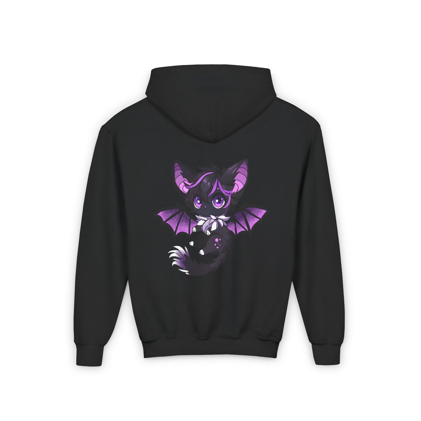 Purple bat-cat Youth Hooded Sweatshirt