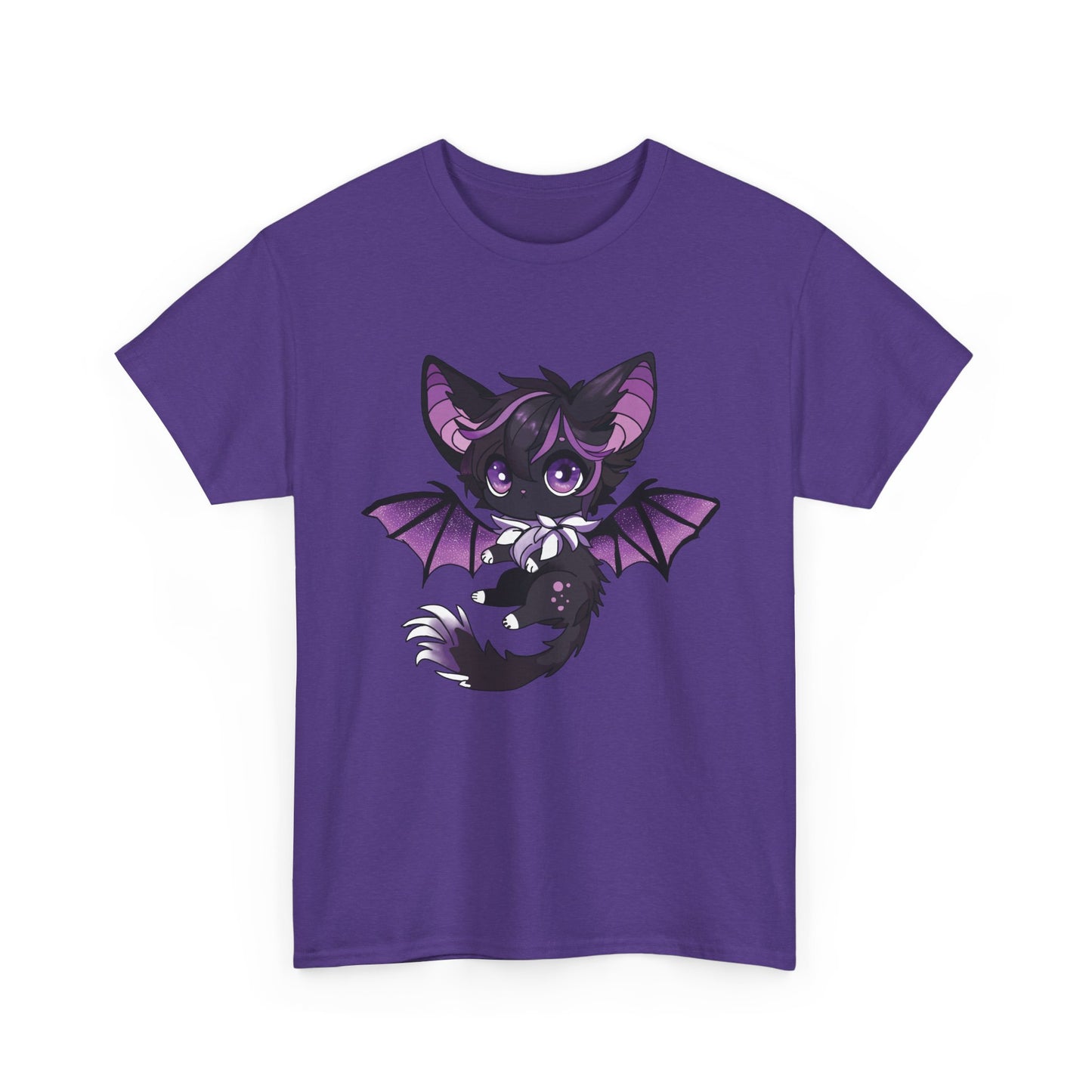 Purple bat-cat Unisex Cotton Tee