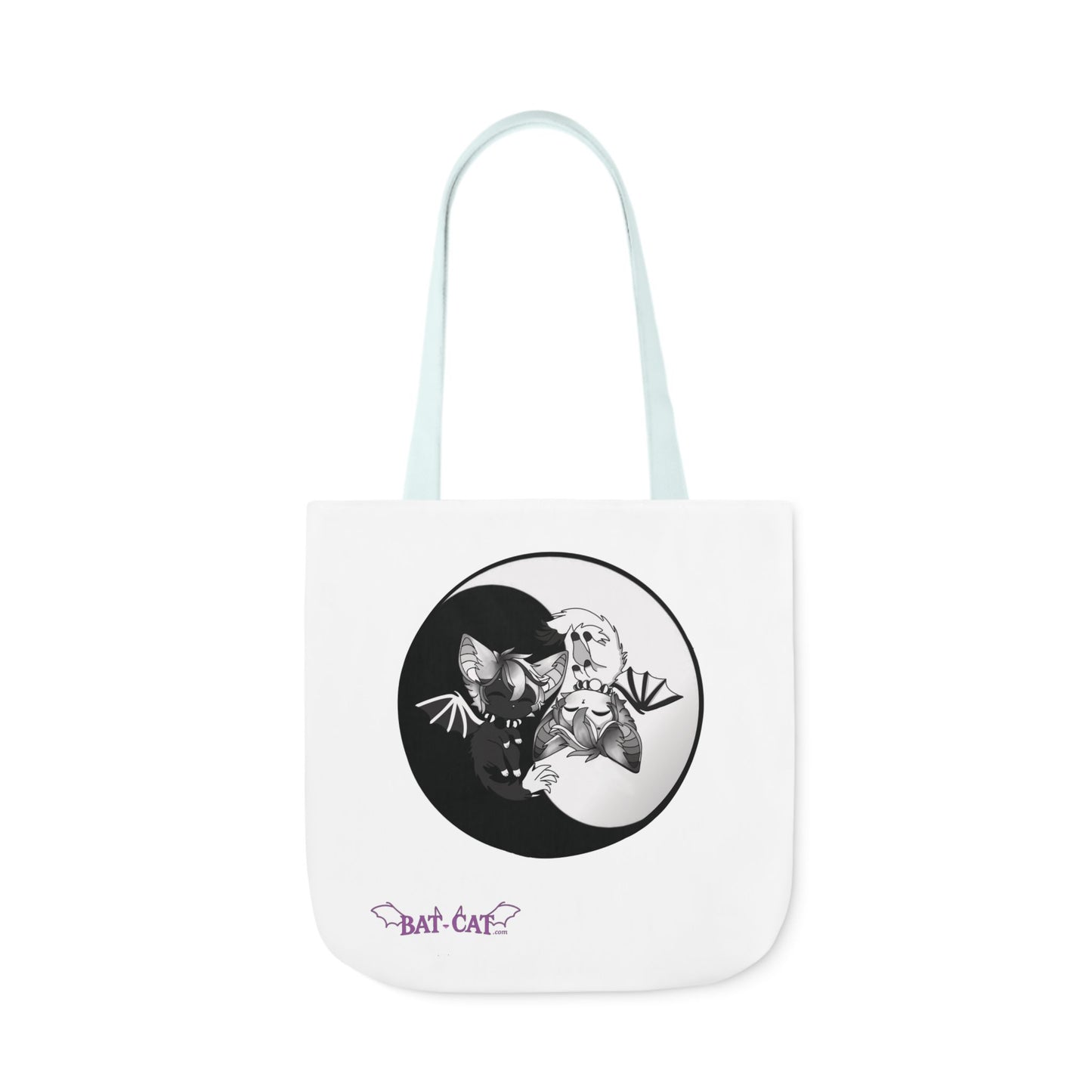 Yin Yang bat-cat Canvas Tote Bag