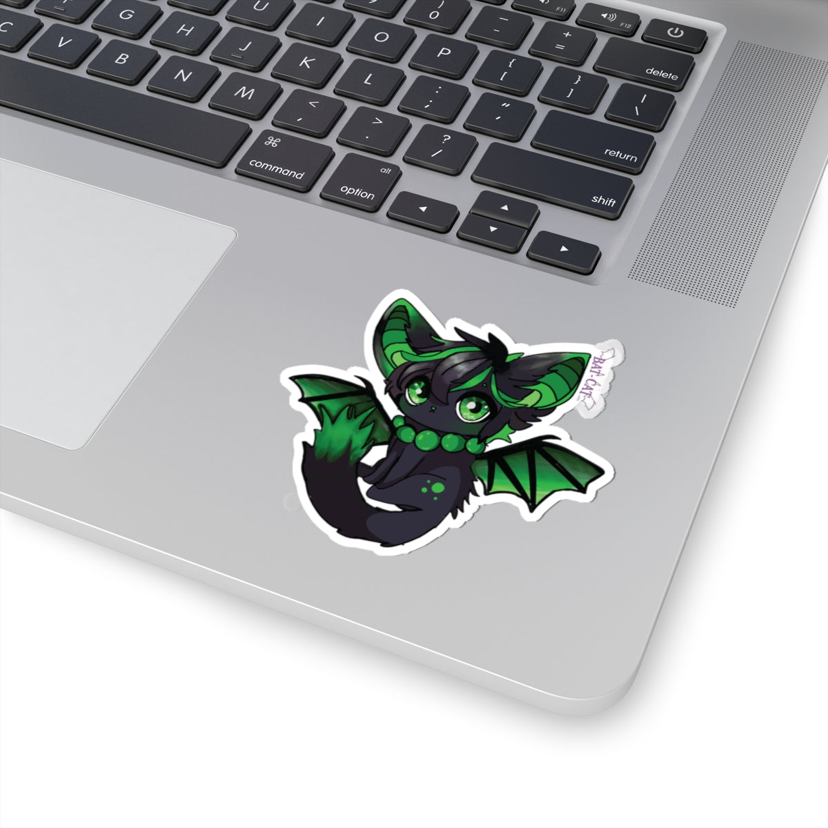 Green bat-cat Sticker
