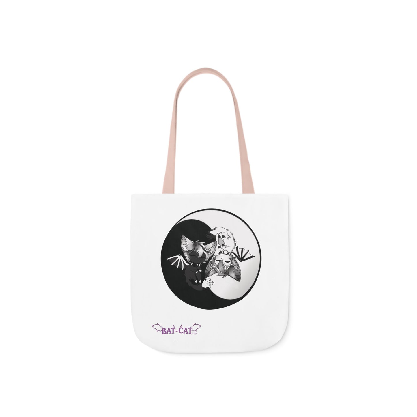 Yin Yang bat-cat Canvas Tote Bag