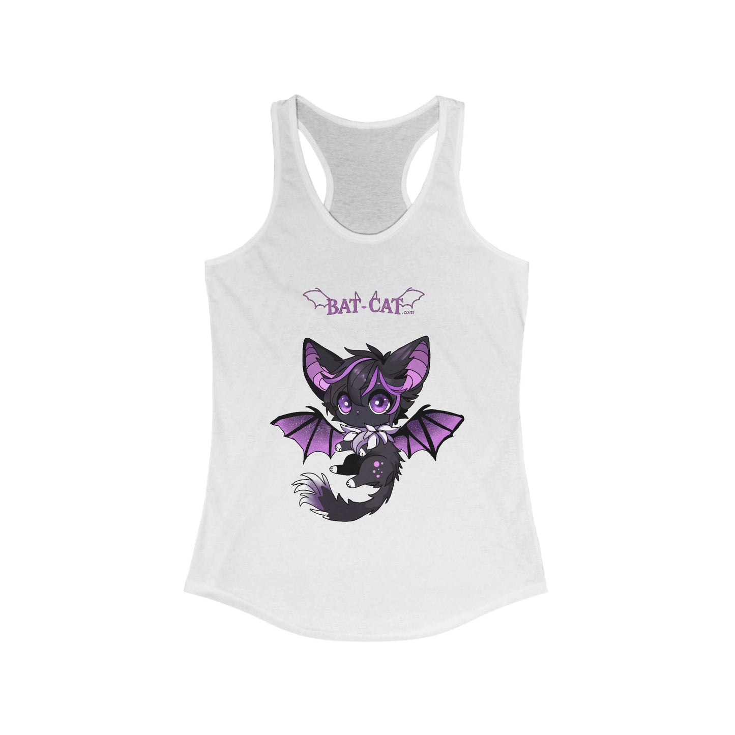 Purple bat-cat Women's Racerback Tank