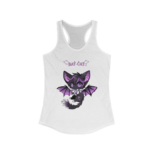 Purple bat-cat Women's Racerback Tank