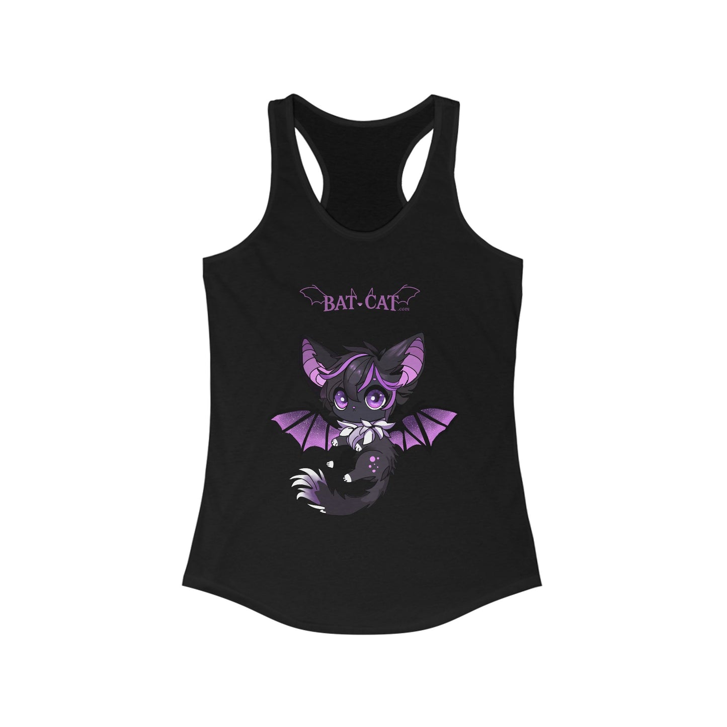 Purple bat-cat Women's Racerback Tank