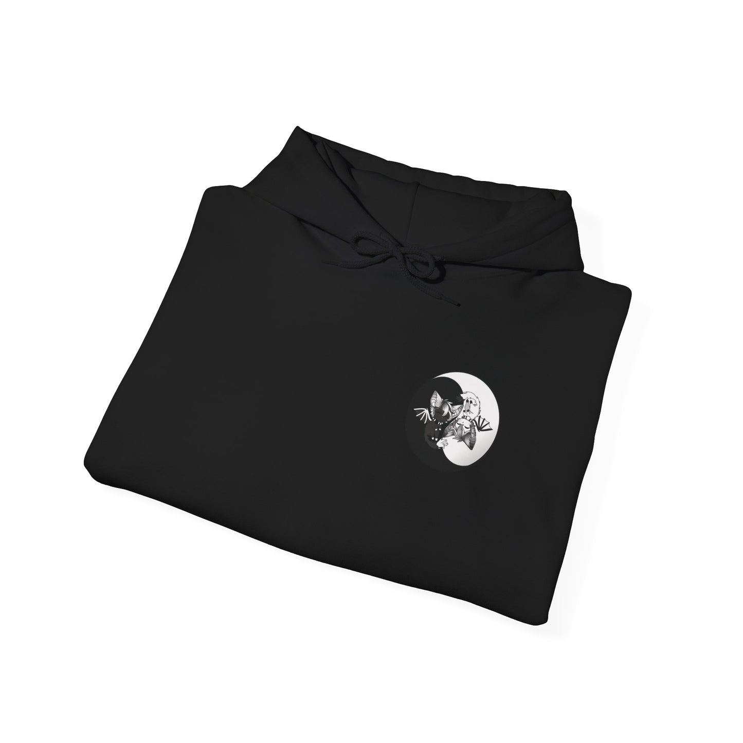 Yin Yang bat-cat Unisex Hooded Sweatshirt