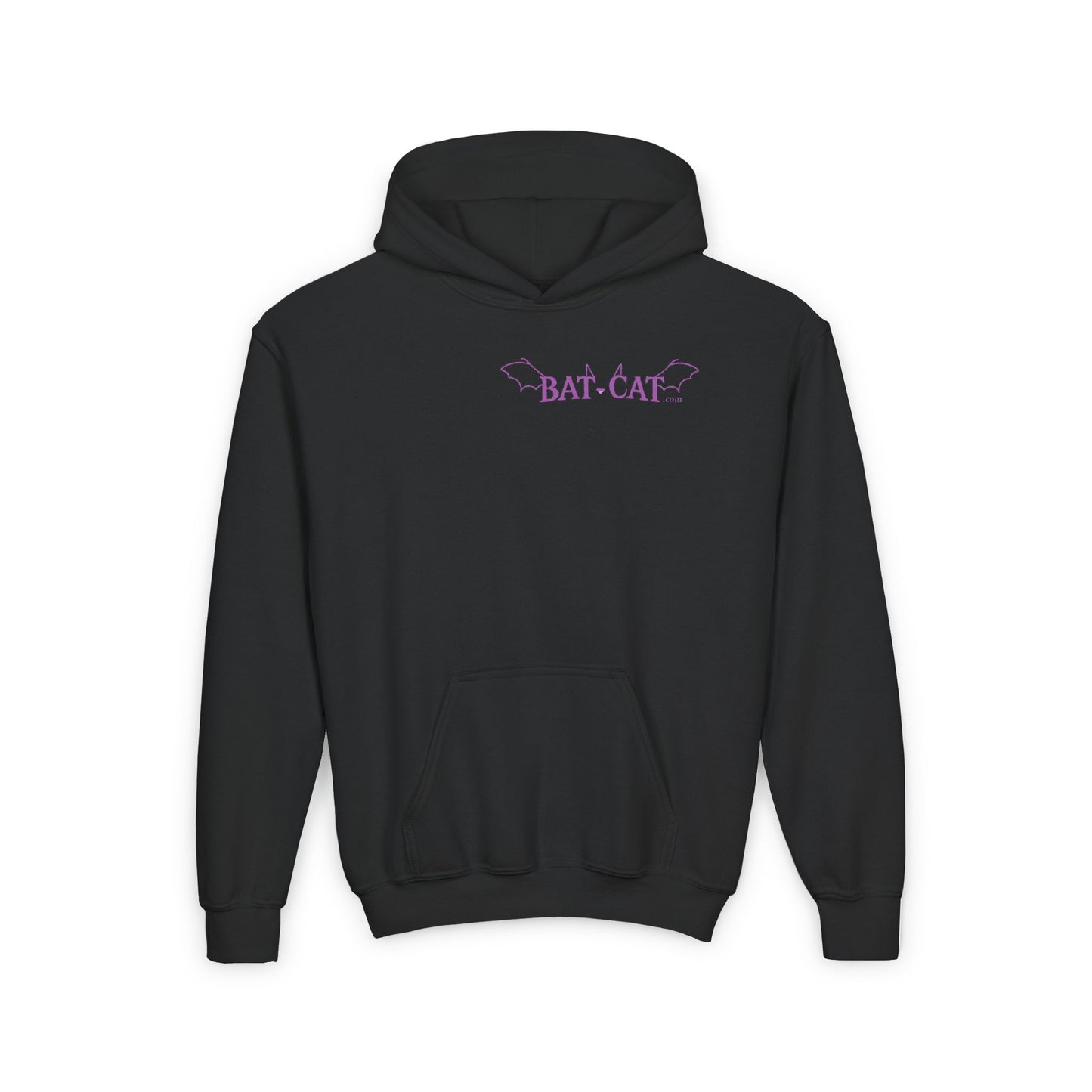 Purple bat-cat Youth Hooded Sweatshirt