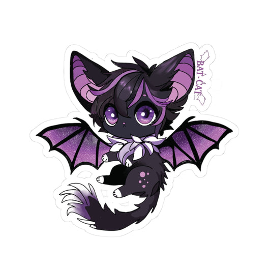 Purple bat-cat Sticker