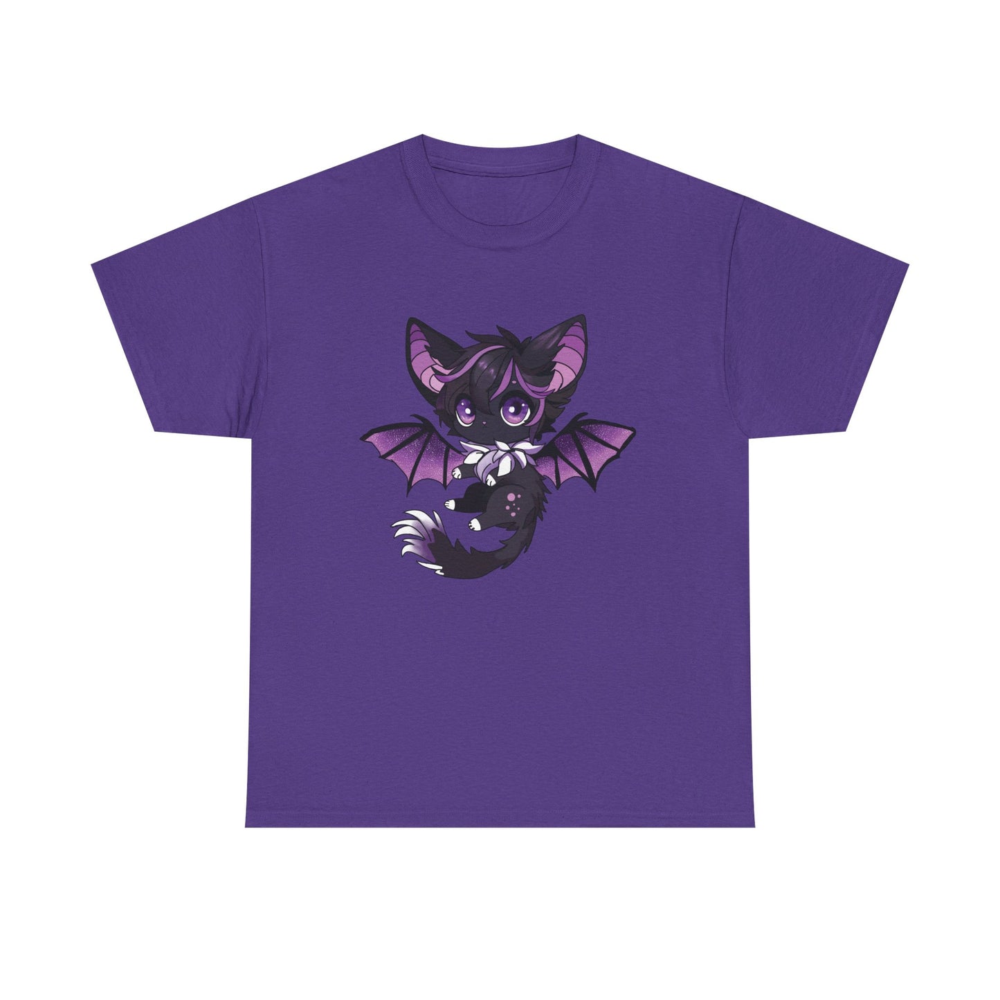 Purple bat-cat Unisex Cotton Tee