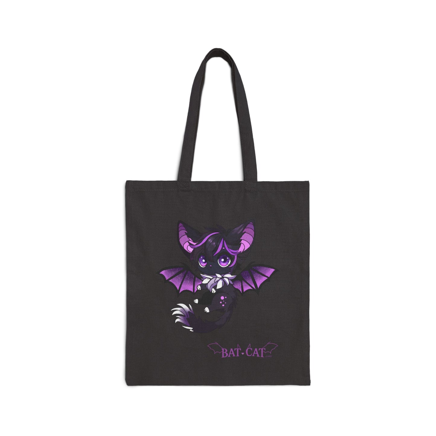 Purple bat-cat Canvas Tote Bag